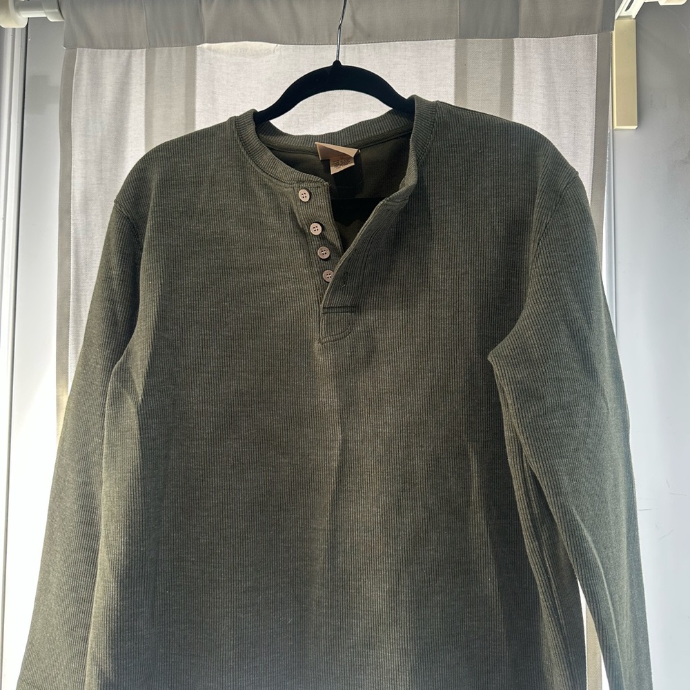 Olive Green Henley Shirt